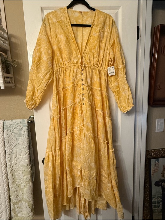 Free People Dresses & Skirts - Free People Pappiet Midi Dress Sunshine  Yellow Size XL NWT